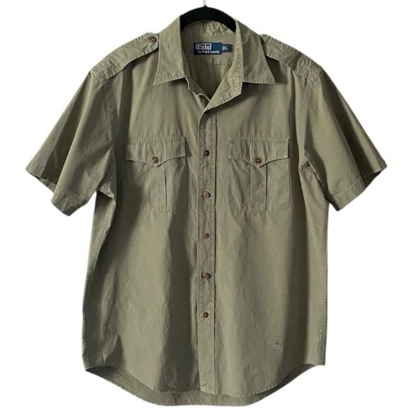 Lauren Ralph Lauren Other - Polo Ralph Lauren Men’s Military Utility Shirt L Short Sleeve Khaki Green Safari